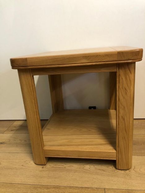 Picture of Stow Natural Oak Lamp Table With Shelf 