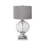 Picture of 78cm Wire Mesh Table Lamp With Grey Silk Shade