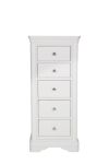 Picture of Mabel 5 Drawer Tall Narrow Chest (White)