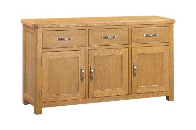 Picture of Roma Oak 3 Door 3 Drawer Sideboard
